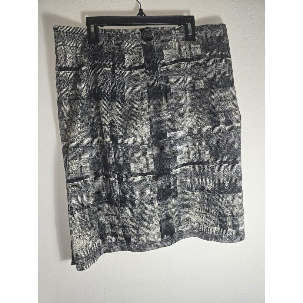 MM.LaFleur Black & Cream Abstract Textured Skirt Women’s 10 Side Zip Fully Lined